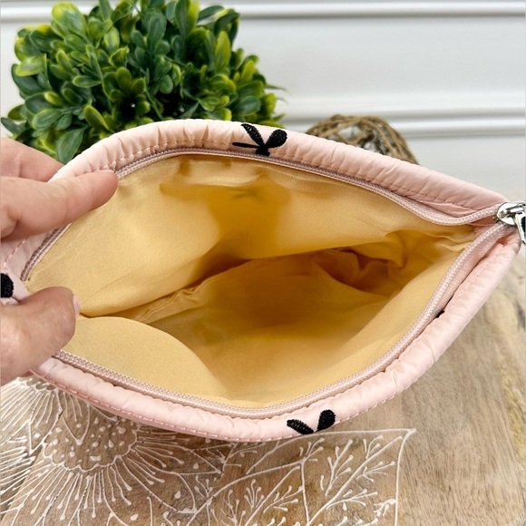 Pink Quilted Clutch with Bow Accent - Picture 4 of 4